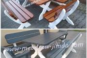 Zdjęcie do ogłoszenia: Antracyt stół 2 ławy 2 fotele, komplet ogrodowy meble do ogrodu antracyt