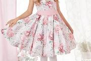 Zdjęcie do ogłoszenia: Sukienka dla dziewczynki w pastelowe kwiaty w rozmiarach 134-164